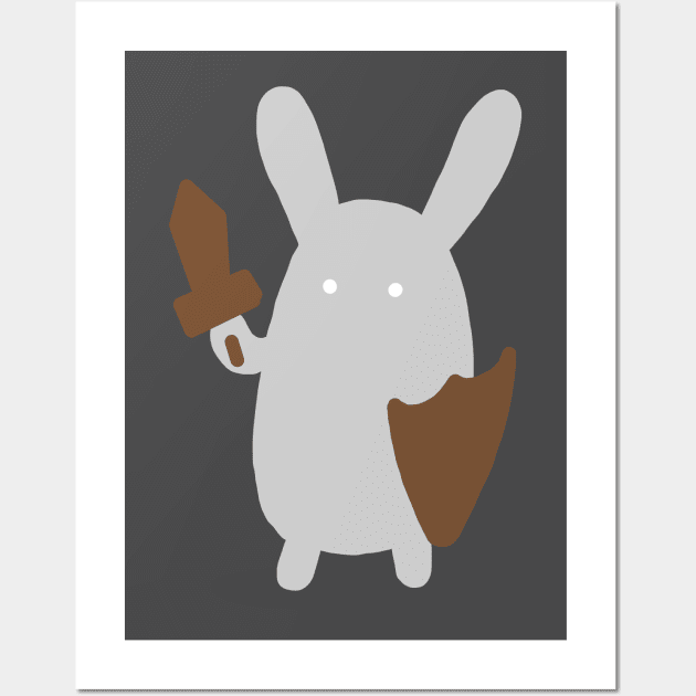 Cute Bunny Rabbit Warrior Wall Art by knoxusdesigns